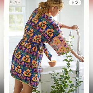 Mary O’Malley Anthropologie Reversible Quilted Robe